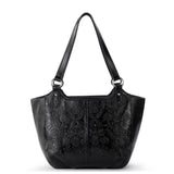 The Sak Bolinas Satchel - Leather - Black Floral Embossed