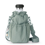 Sakroots Banyan Drawstring Crossbody - EcoTwill - Sage Flower Blossom Quilted