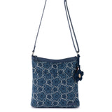 Sakroots Banyan Basic Crossbody - Denim - Denim Retro Flower