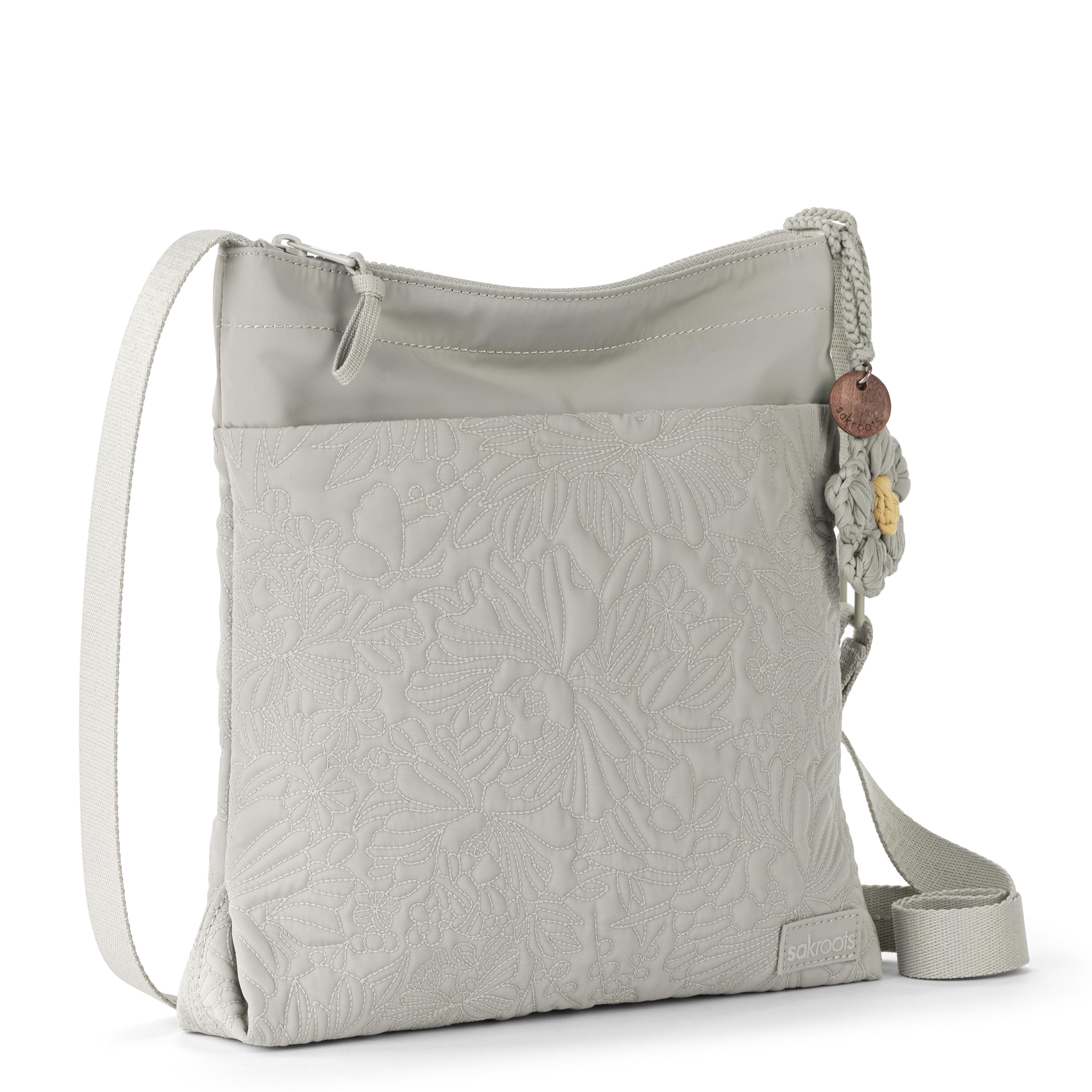 Sakroots Banyan Basic Crossbody - EcoTwill - Pebble Flower Blossom Quilted