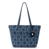 Sakroots Banyan Shoulder Tote - Denim - Denim Retro Flower