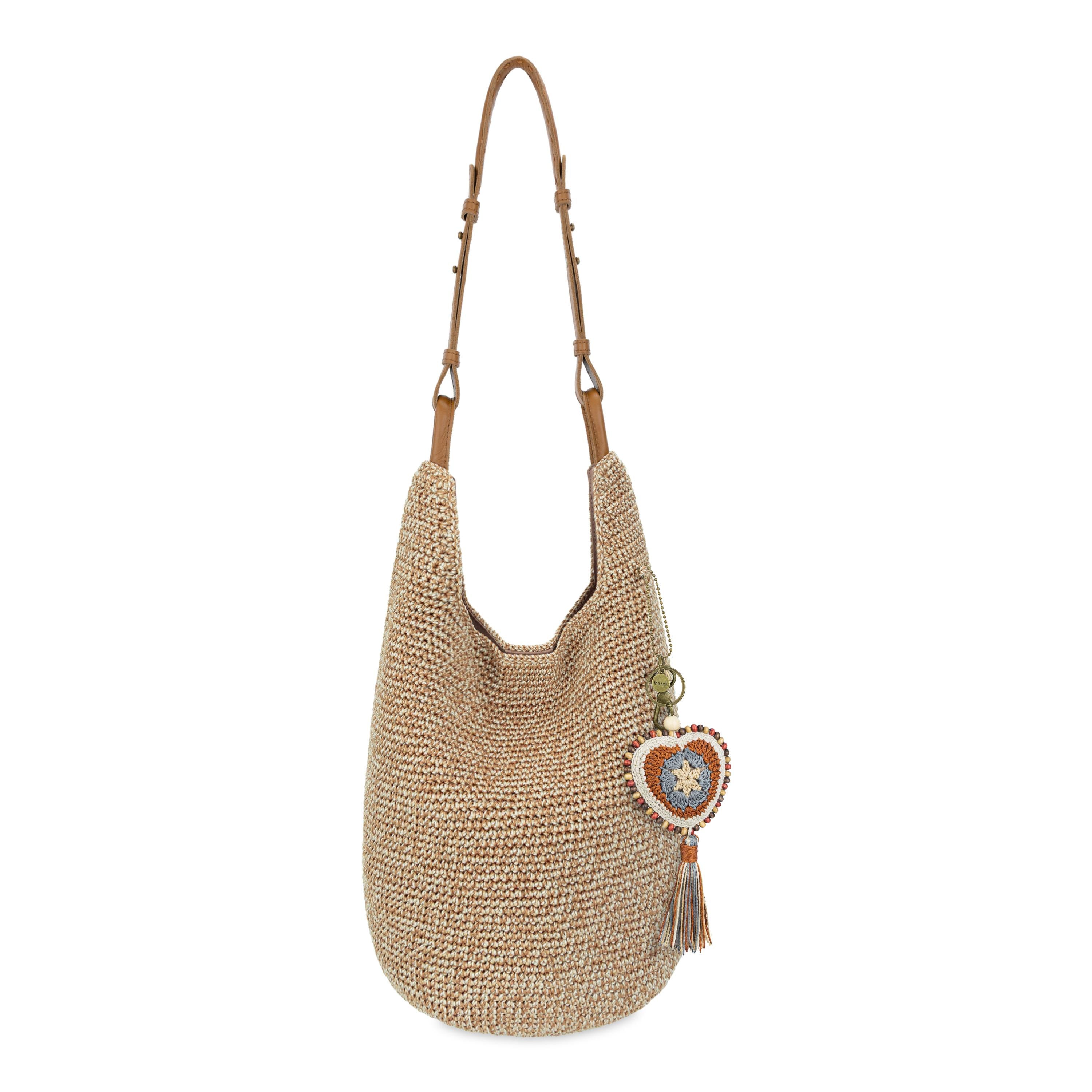 The Sak Yarnicharmz Dangle - Hand Crochet - Persimmon Patch Heart