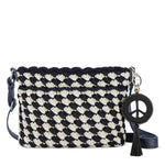 The Sak Yarnicharmz Dangle - Hand Crochet - Black Tonal Peace
