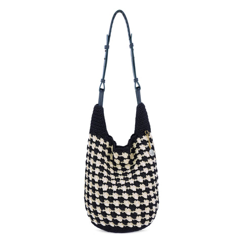 The Sak Los Feliz 120 Hobo - Hand Crochet - Black Ecru Shell