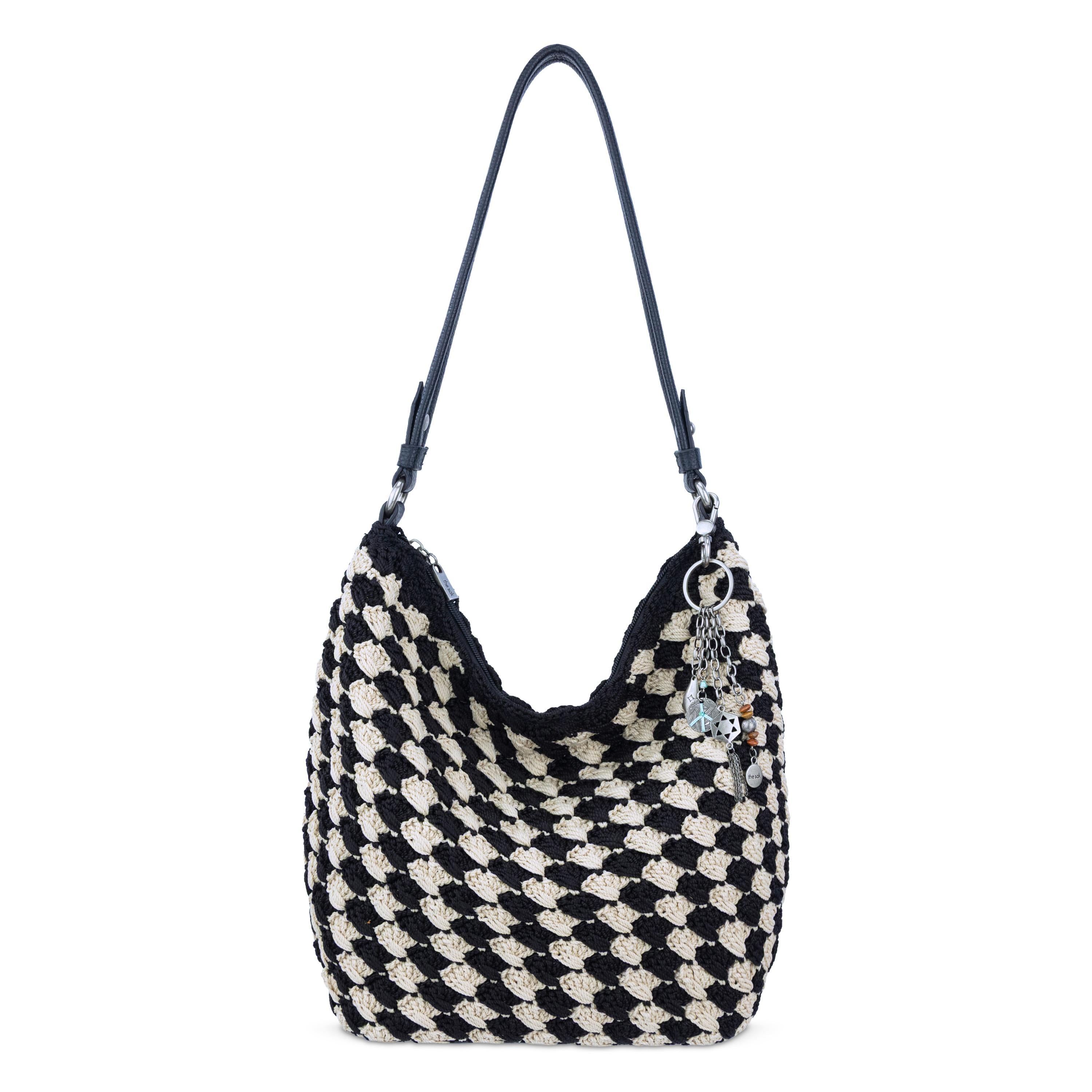 The Sak Sequoia Hobo - Hand Crochet - Black Ecru Shell