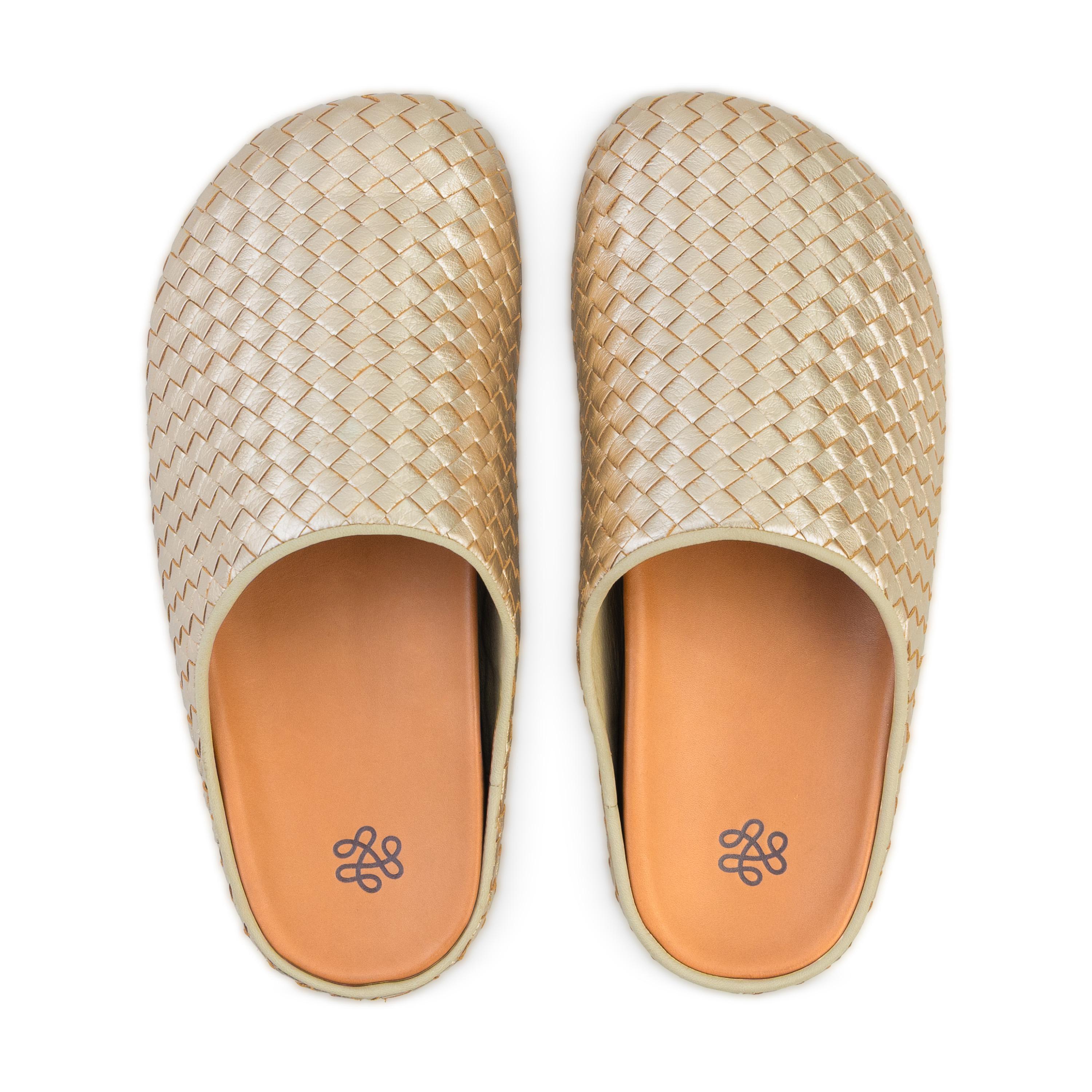 The Sak Bolinas Woven Clog - Leather - Woven Light Gold