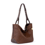 The Sak Los Feliz Medium Tote - Leather - Mahogany Cognac Woven