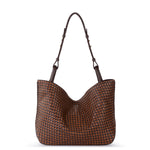 The Sak Los Feliz Medium Tote - Leather - Mahogany Cognac Woven