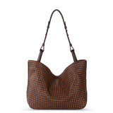 The Sak Los Feliz Medium Tote - Leather - Mahogany Cognac Woven