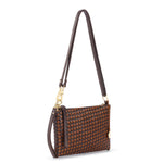 The Sak Vita Convertible Wristlet - Leather - Mahogany Cognac Woven
