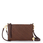 The Sak Vita Convertible Wristlet - Leather - Mahogany Cognac Woven
