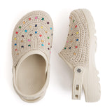 The Sak Bolo Eva Clog - Hand Crochet - Ecru Multi Beads