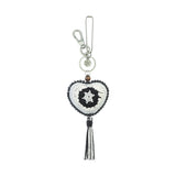 The Sak Yarnicharmz Dangle - Hand Crochet - Black Sparkle Patch Heart