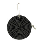 The Sak Circle Coin Pouch - Hand Crochet - Black Pyrite Star