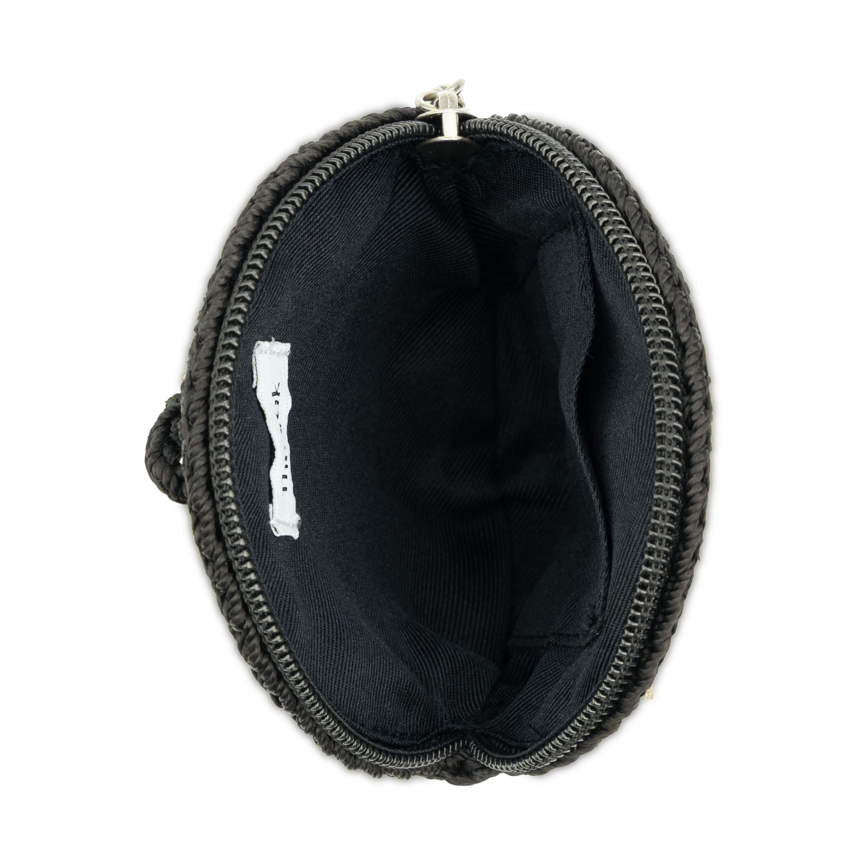 The Sak Circle Coin Pouch - Hand Crochet - Black Pyrite Star