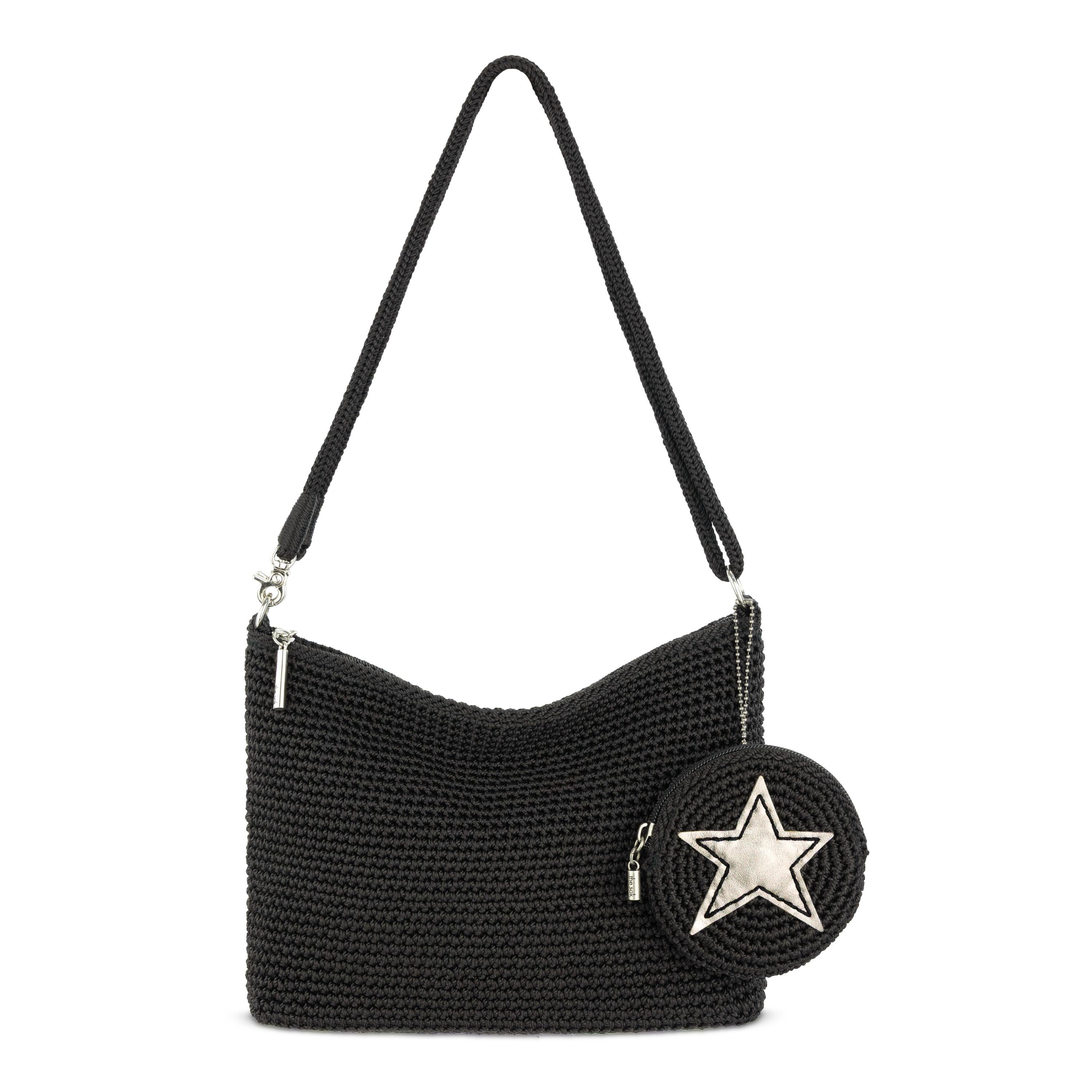 The Sak Circle Coin Pouch - Hand Crochet - Black Pyrite Star