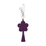 The Sak Yarnicharmz Dangle - Hand Crochet - Aubergine Flower