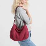 The Sak Los Feliz Hobo - Hand Crochet - Black Cherry Static