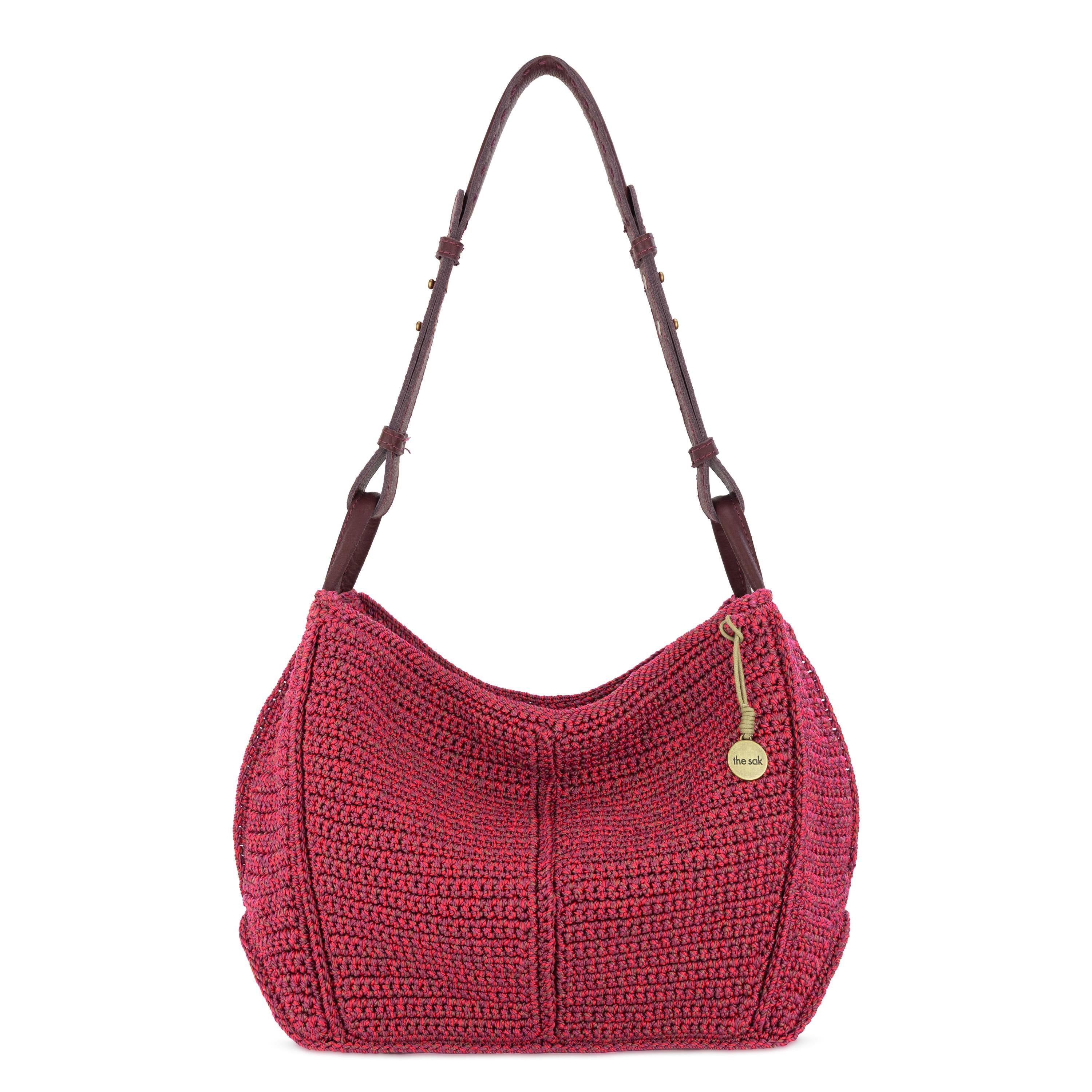 The Sak Los Feliz Hobo - Hand Crochet - Black Cherry Static
