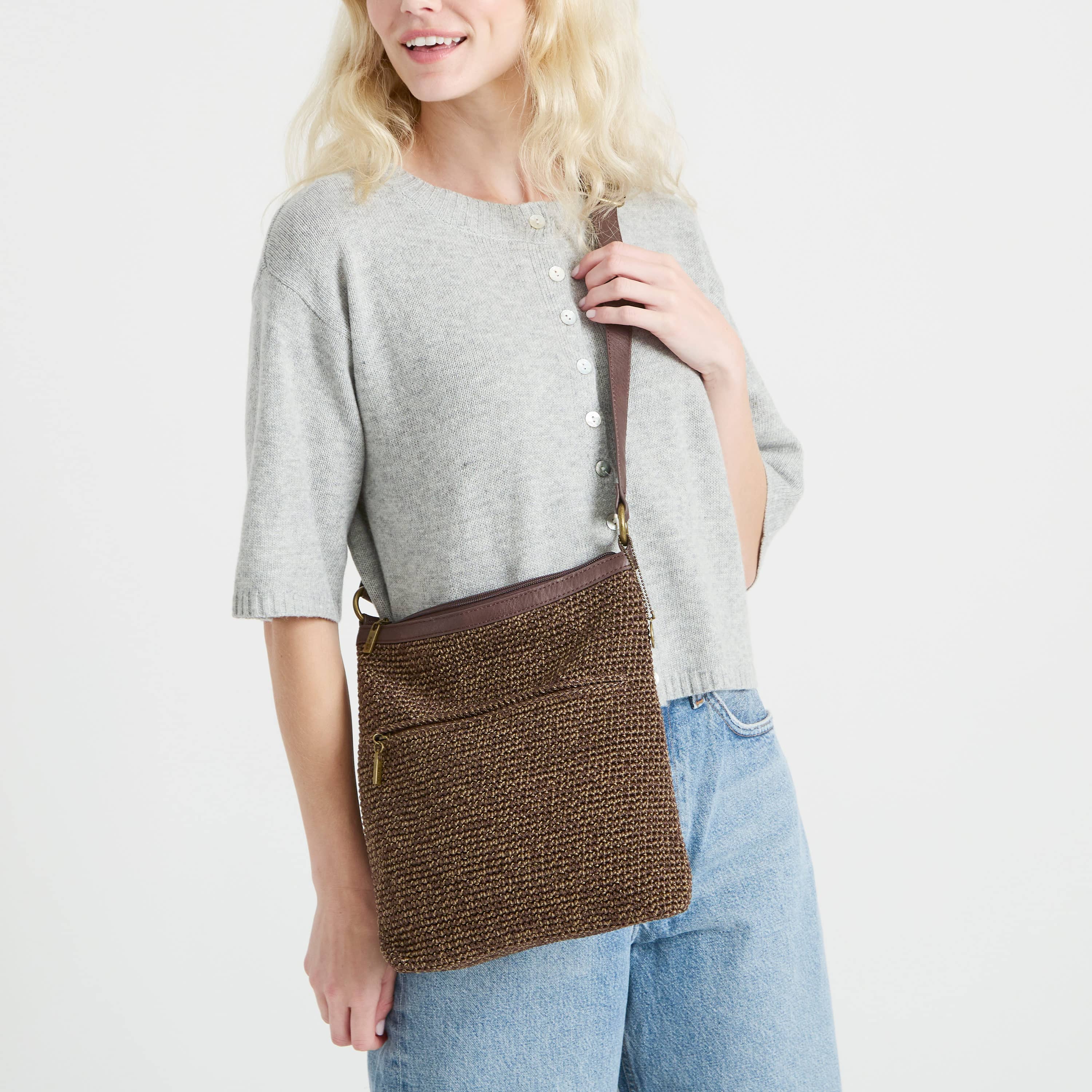 The Sak Lucia Crossbody - Hand Crochet - Nutmeg Static
