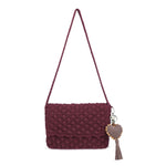 The Sak Marlow Flap Shoulder Bag - Hand Crochet - Black Cherry Shell