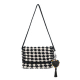 The Sak Marlow Flap Shoulder Bag - Hand Crochet - Black Ecru Shell