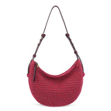 The Sak Tess Shoulder Bag - Hand Crochet - Black Cherry Static