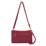 The Sak Vita Convertible Wristlet - Hand Crochet - Black Cherry Static