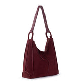The Sak Los Feliz Bucket Hobo - Leather - Black Cherry Suede