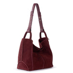 The Sak Los Feliz Medium Tote - Leather - Black Cherry Suede