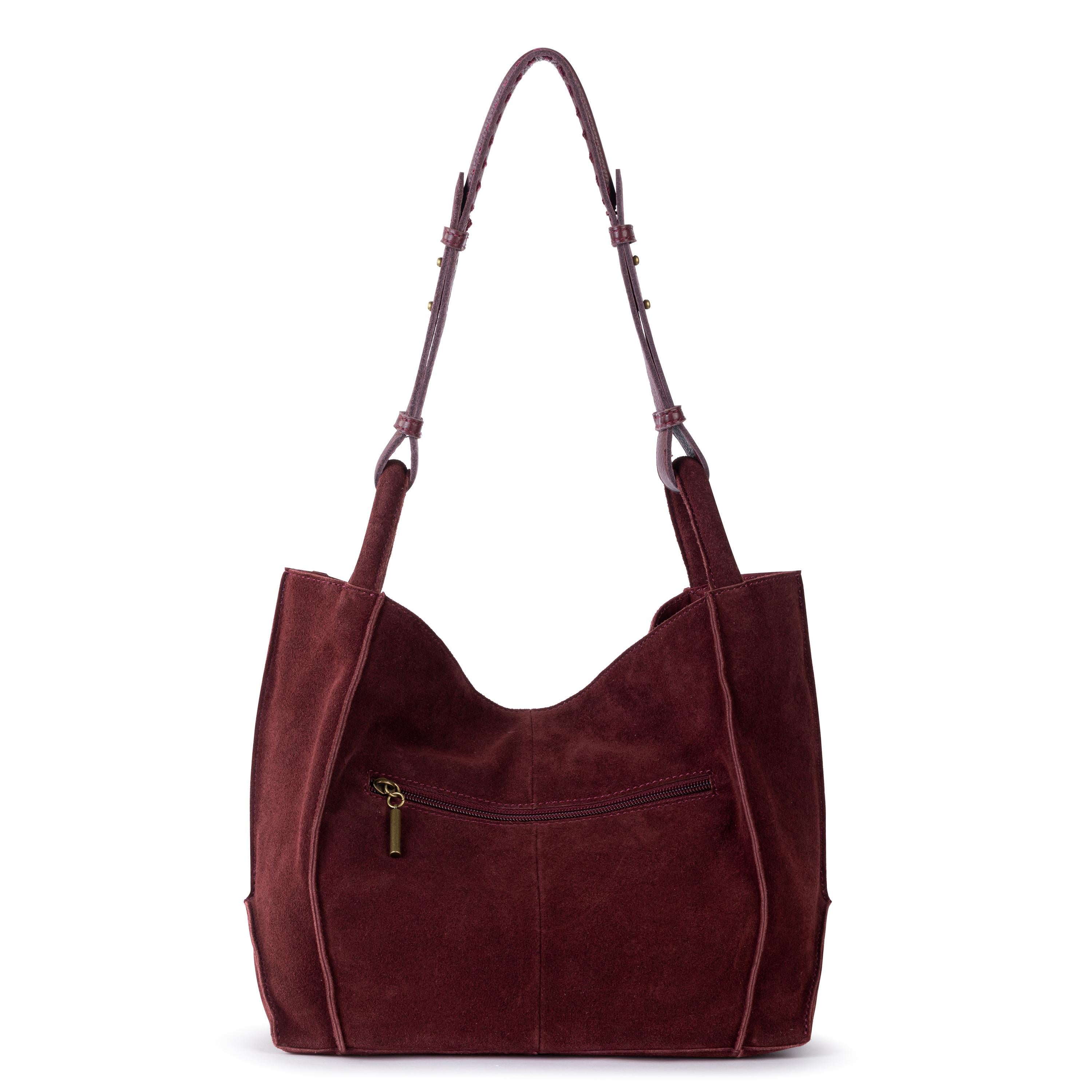 The Sak Los Feliz Medium Tote - Leather - Black Cherry Suede
