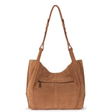 The Sak Los Feliz Medium Tote - Leather - Tan Suede Whimsy Floral Embroidery