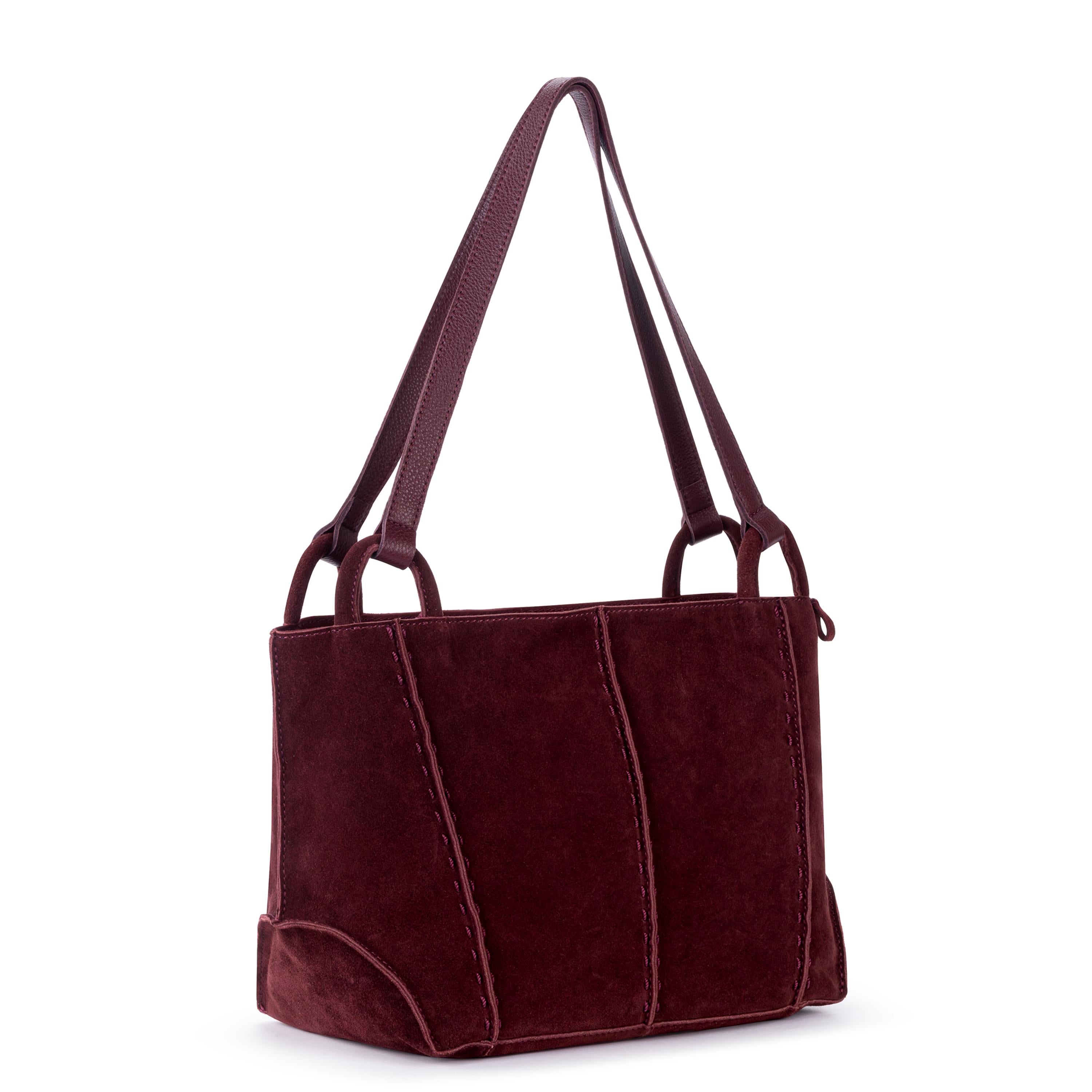 The Sak Los Feliz Satchel - Leather - Black Cherry Suede