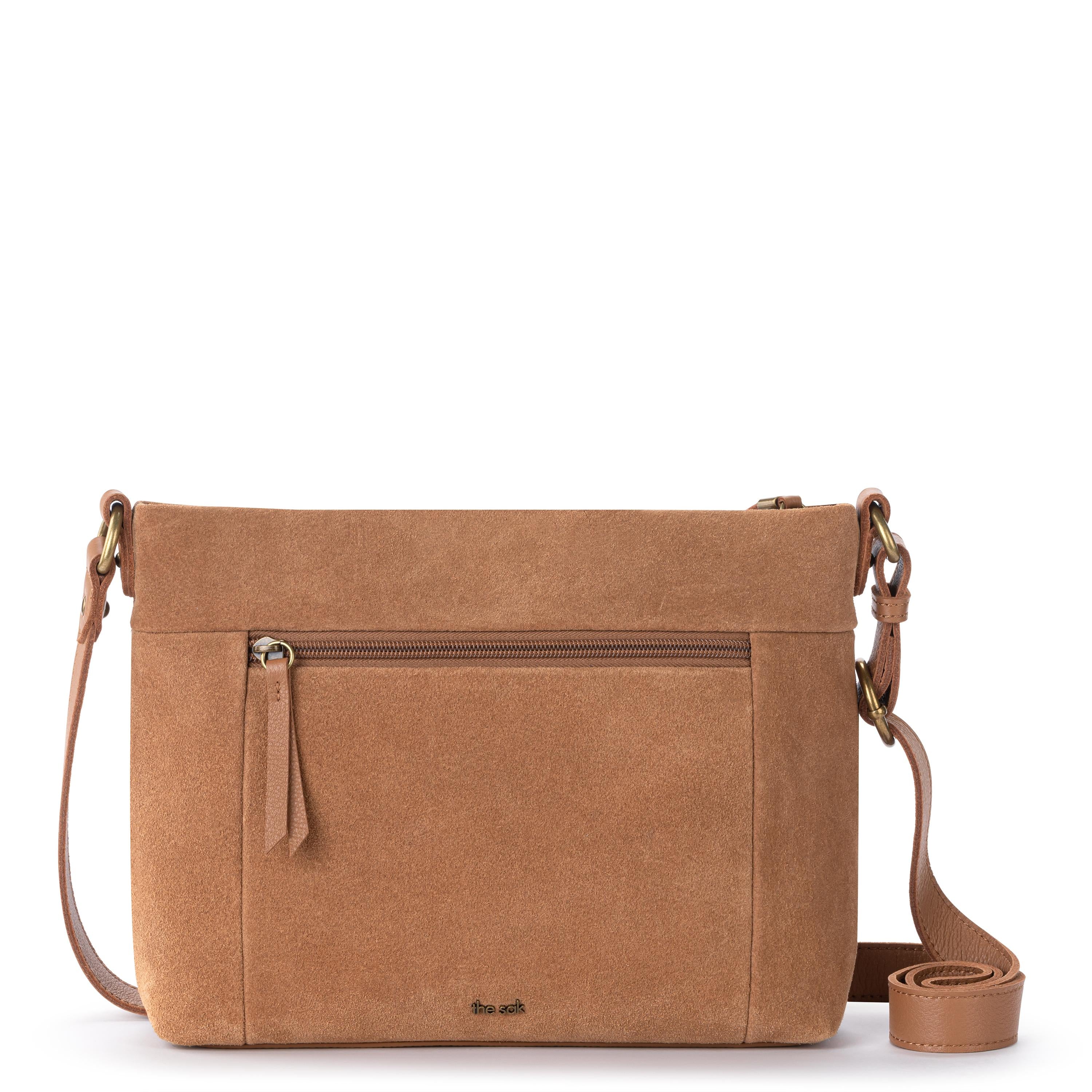 The Sak Melrose Crossbody - Leather - Tan Suede Whimsy Floral
