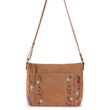 The Sak Melrose Crossbody - Leather - Tan Suede Whimsy Floral