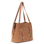 The Sak Melrose Satchel - Leather - Tan Suede Whimsy Floral Embroidery
