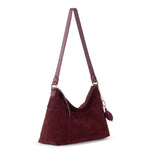 The Sak Melrose Shoulder Bag - Leather - Black Cherry Suede Heart