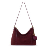 The Sak Melrose Shoulder Bag - Leather - Black Cherry Suede Heart