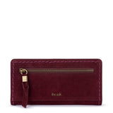 The Sak Mira Large Wallet - Leather - Black Cherry Suede