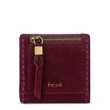 The Sak Mira Small Wallet - Leather - Black Cherry Suede