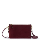 The Sak Vita Convertible Wristlet - Leather - Black Cherry Suede