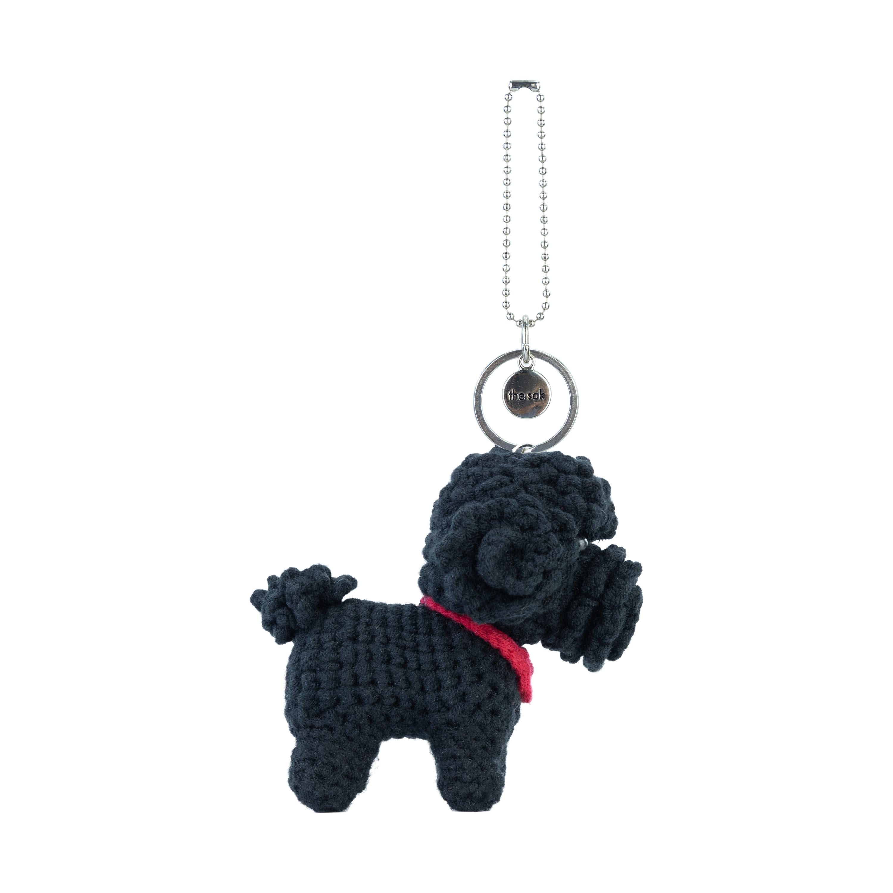 The Sak Yarnicharmz Dangle - Hand Crochet - Black Maltipoo