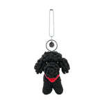 The Sak Yarnicharmz Dangle - Hand Crochet - Black Maltipoo