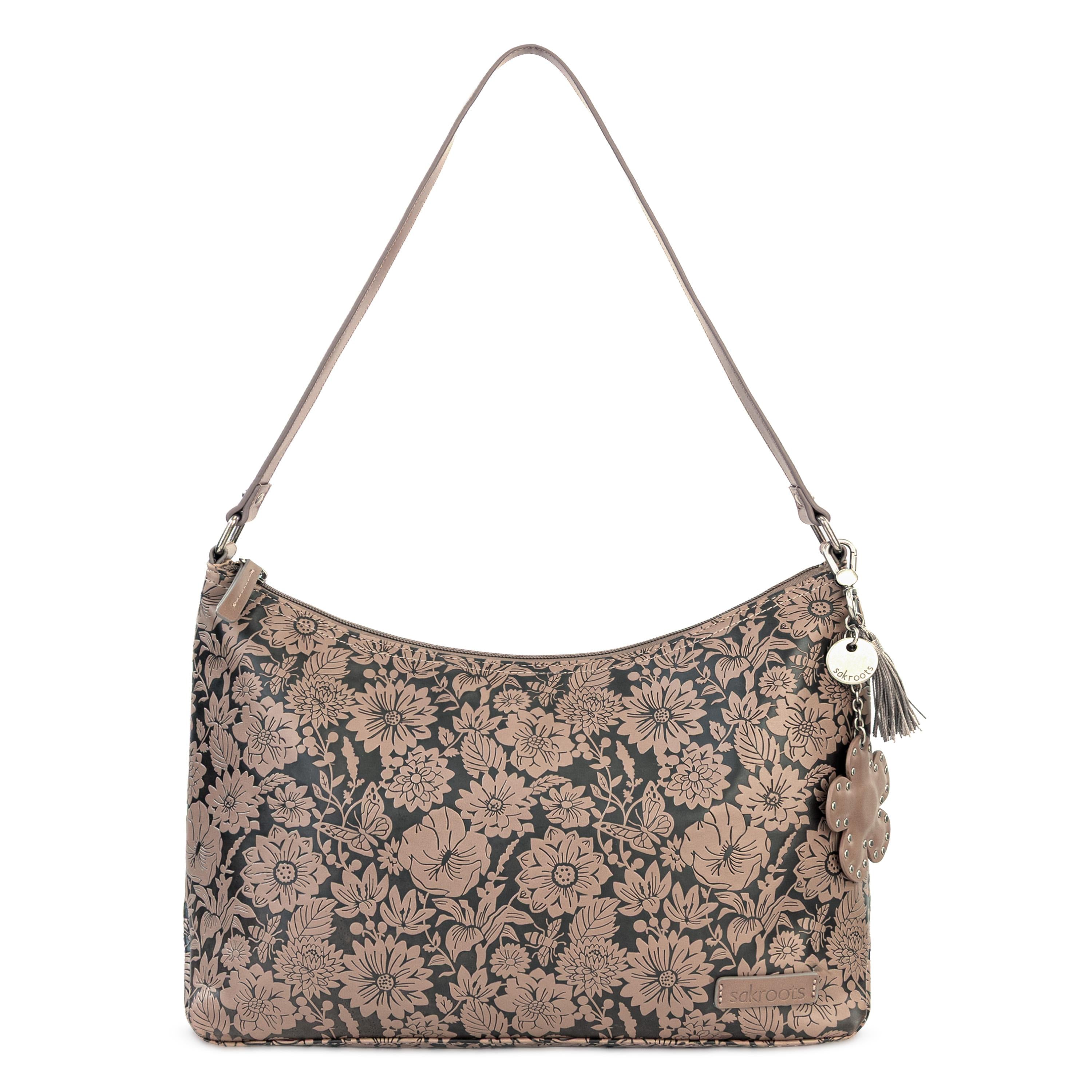 Sakroots Banyan Hobo - Vegan Leather - Mushroom In Bloom Embossed