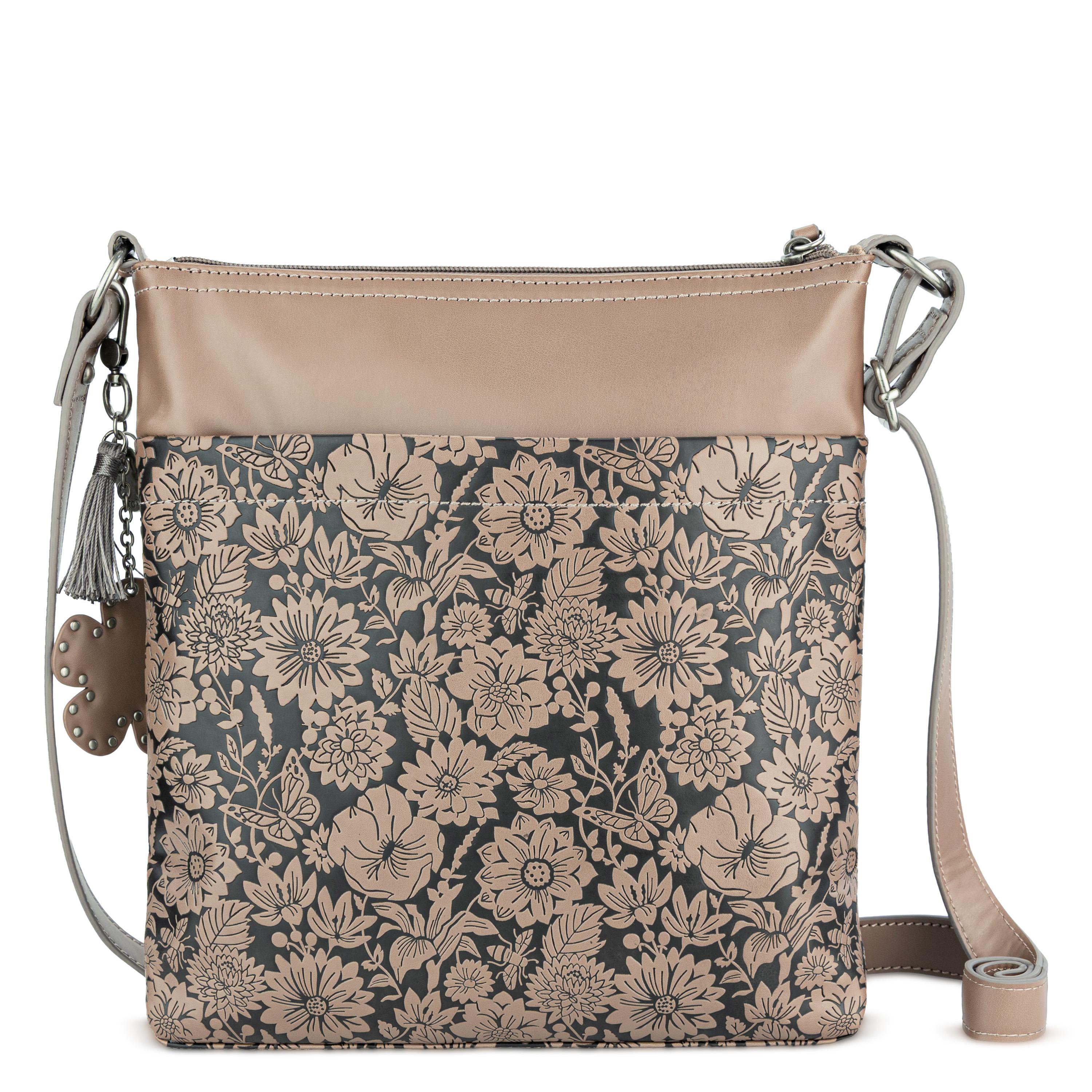 Sakroots Banyan Basic Crossbody - Vegan Leather - Mushroom In Bloom Embossed