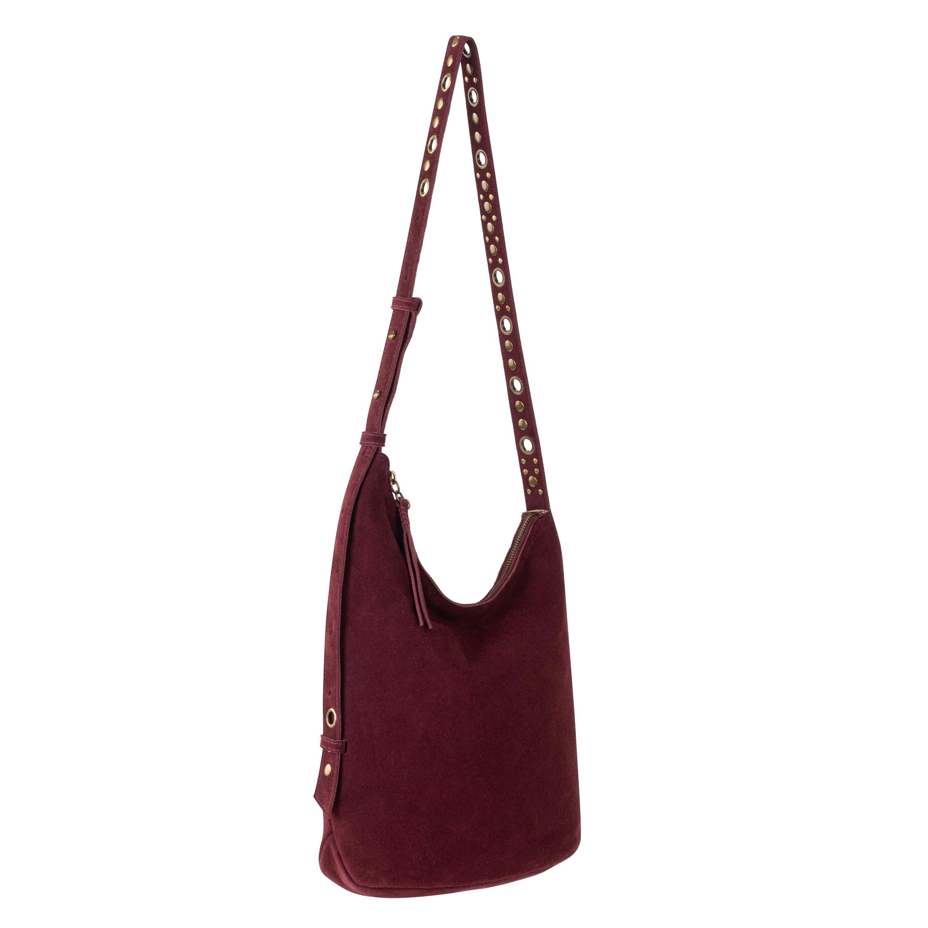 The Sak Tess Bucket - Leather - Black Cherry Suede Belt
