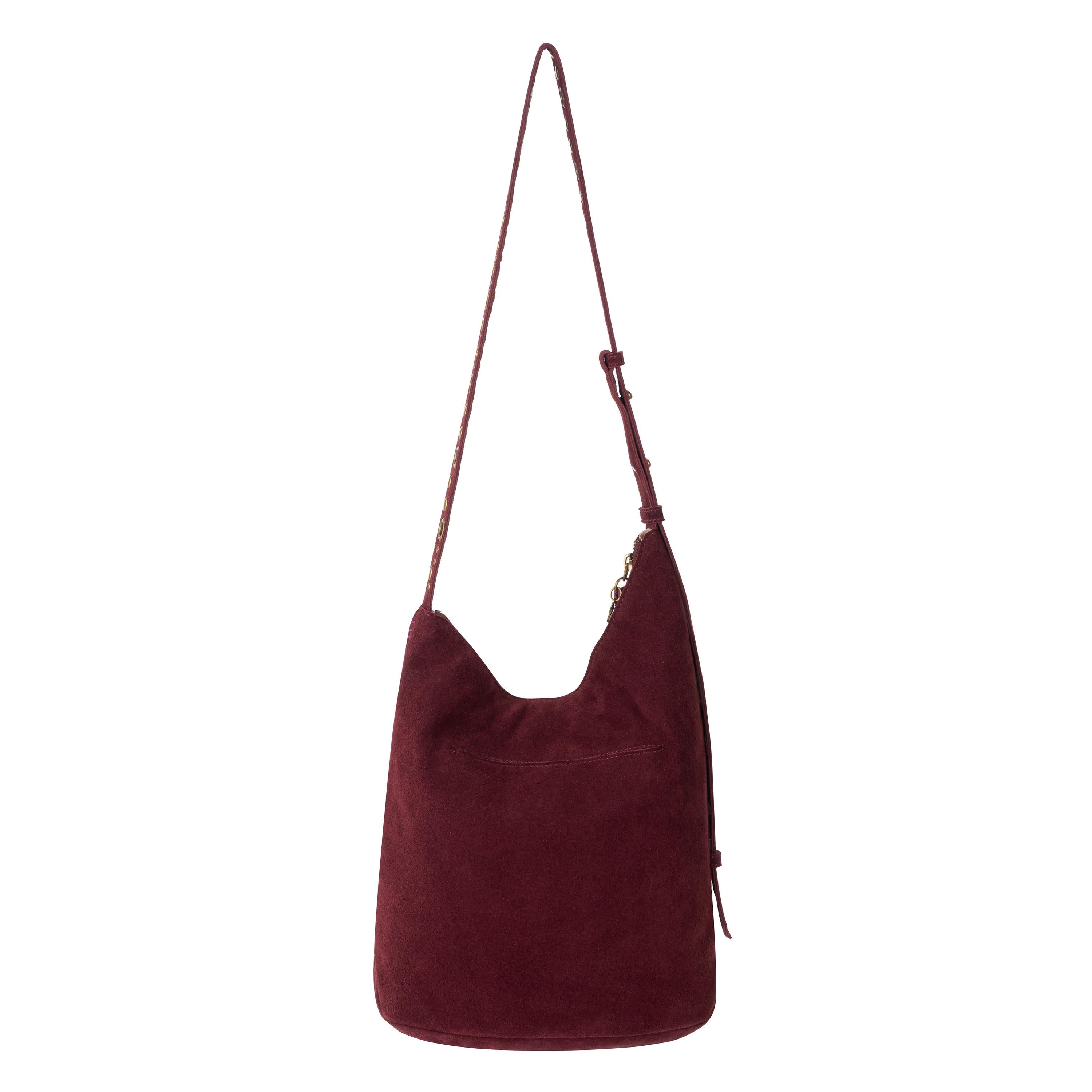 The Sak Tess Bucket - Leather - Black Cherry Suede Belt