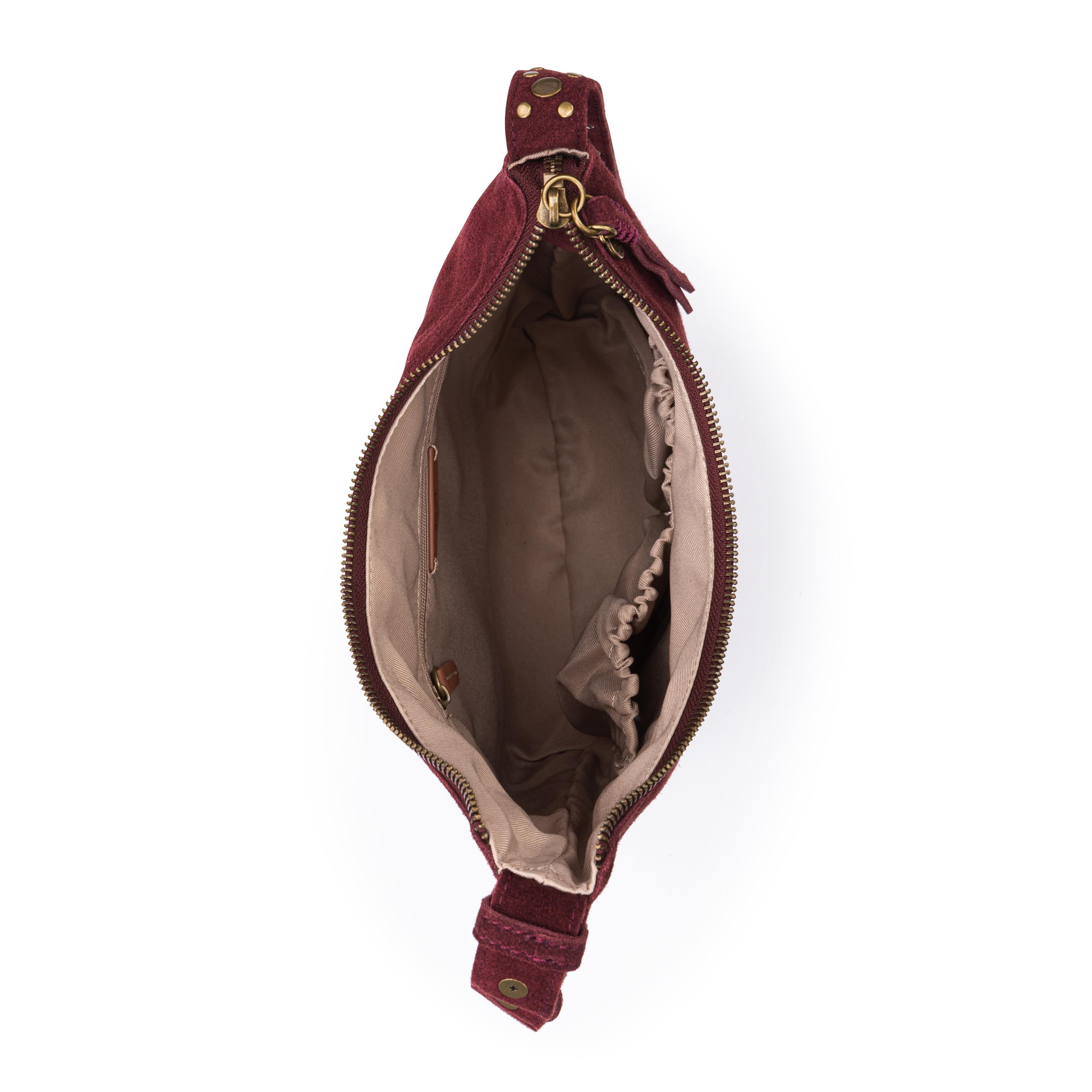 The Sak Tess Bucket - Leather - Black Cherry Suede Belt
