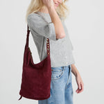 The Sak Tess Bucket - Leather - Black Cherry Suede Belt