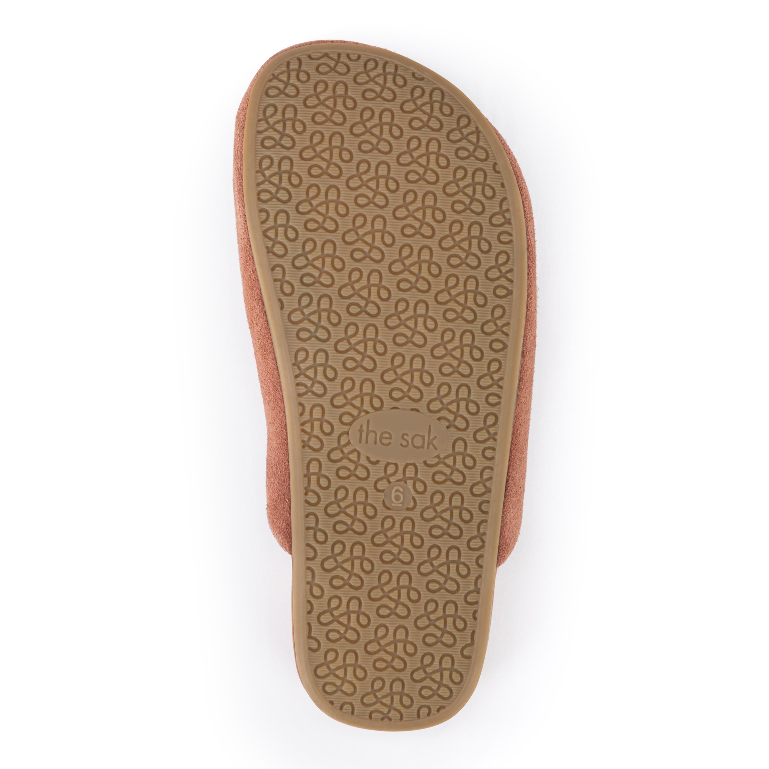 The Sak Bolinas Clog - Leather - Tobacco Suede Whimsy Floral Embroidery